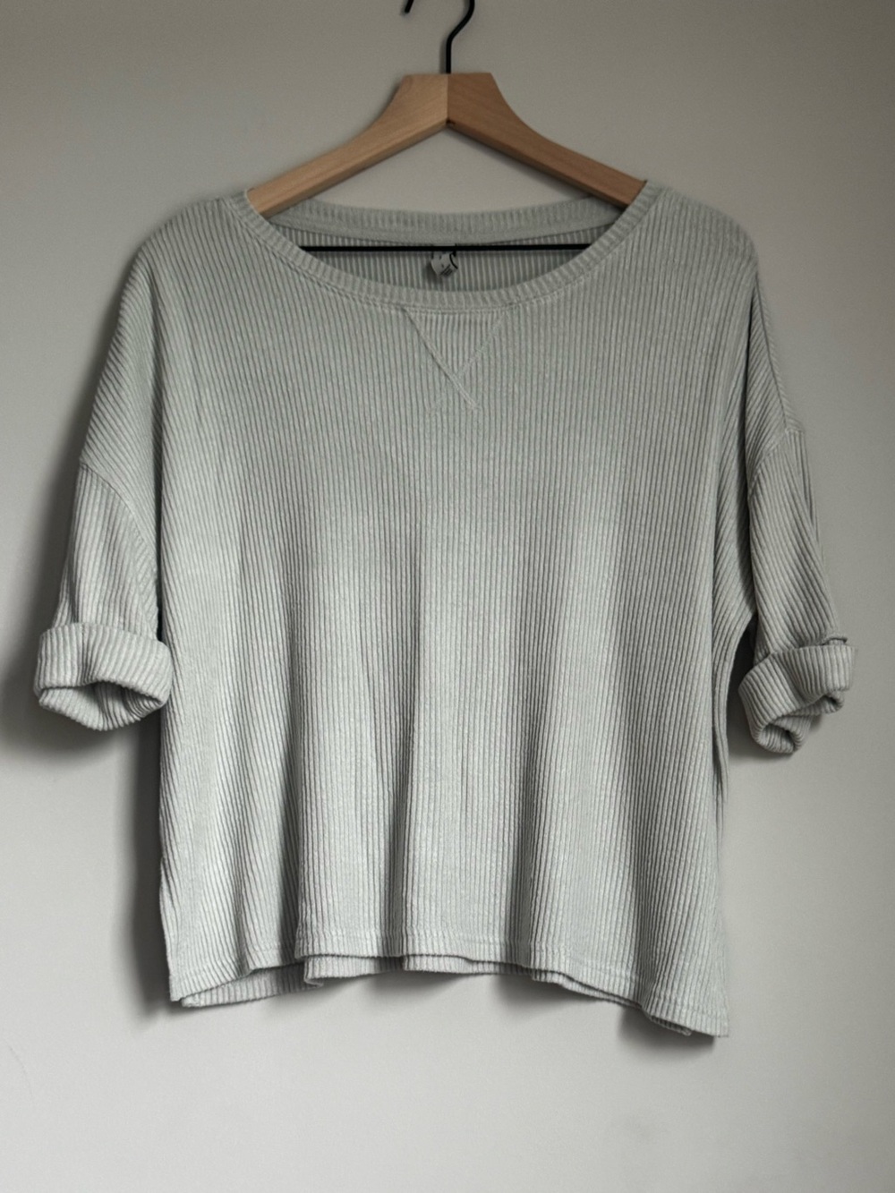 Gentle Fawn Sage Green Waffle Knit Cuffed Tee